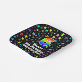 6e verjaardag: vlinderstaarten en regenboog "6" papieren bordje (Gebogen)