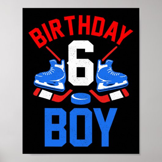 6e verjaardag voor meisjes jongens 6 jaar oud ijsh poster (Voorkant)