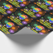 6e verjaardag: vuurwerk, regenboogblik # "6" cadeaupapier (Hoek)