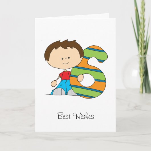 6e verjaardag - wenskaart - Jongen Kaart (Voorkant)