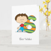 6e verjaardag - wenskaart - Jongen Kaart (Gele Bloem)