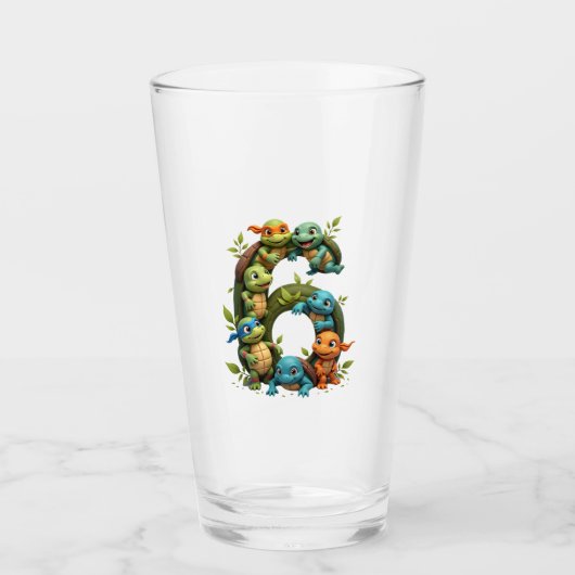 6e Verjaardag Zee Schildpad Tortoise Theme Party 6 Glas (Voorkant)