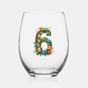 6e Verjaardag Zee Schildpad Tortoise Theme Party 6 Wijnglas Zonder Voet