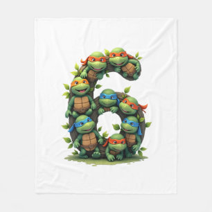 6e verjaardag Zeeschildpad Thema Feest 6 Jaa Fleece Deken