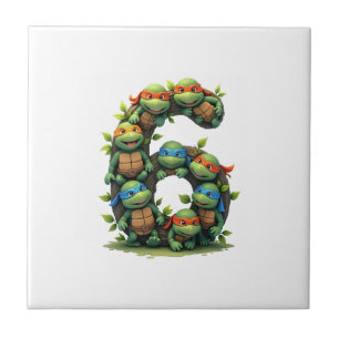 6e verjaardag Zeeschildpad Thema Feest 6 Jaa Tegeltje