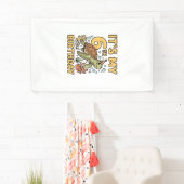 6e verjaardag Zeeschildpad Vintage Gravure Ontwerp Spandoek (Insitu)