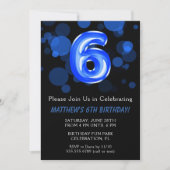 6e verjaardagsballonnen Kinderen Blauwe Jongensfee Kaart (Voorkant)