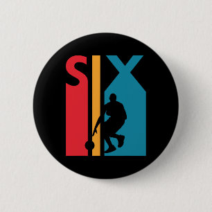 6e verjaardagscadeau zes basketbal 6 jaar oud ronde button 5,7 cm