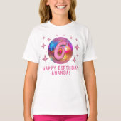 6e Verjaardagsfeest Gouden Roze Glitter Discobal T-shirt (Voorkant)