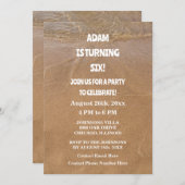 6e Verjaardagsfeest Ocean Sandy Beach Custom Age Kaart (Voorkant / Achterkant)