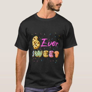 6e verjaardagsfeestje lief meisje donut 6 jaar oud t-shirt