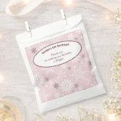6e verjaardagsfeestje met sneeuwvlokthema Roze  Bedankzakje (Geknipt)