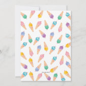 6e verjaardagsfeestje | Rainbow Ice cream uitnodig Kaart (Achterkant)