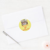 6e verjaardagsfeestje Teddy Bears Party Ronde Sticker (Envelop)