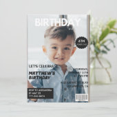 6e verjaardagsuitnodiging voor hem Magazine Hoesje Kaart (Staand voorkant)