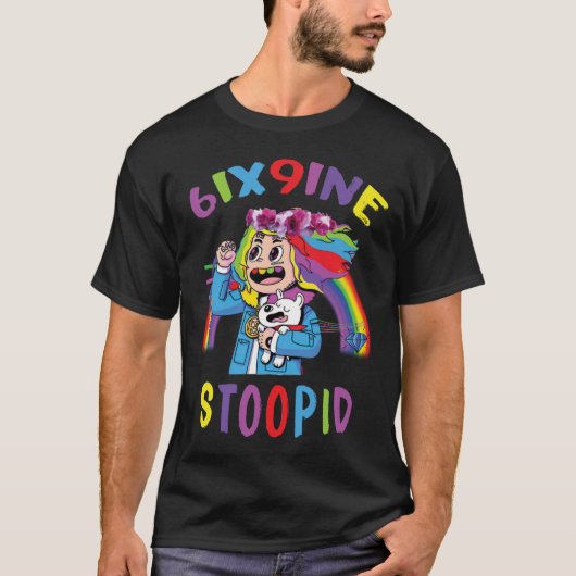 6ix9ine-Cartoon art T-shirt (Voorkant)