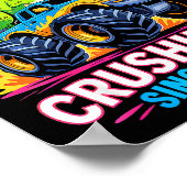 6nd Birthday Monster Truck Dinosaur Since 2020 Raw Poster (Hoek)