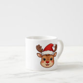  6oz Mini Reindeer Latte Mug with Festive Santa Ha Espresso Kop (Voorkant rechts)