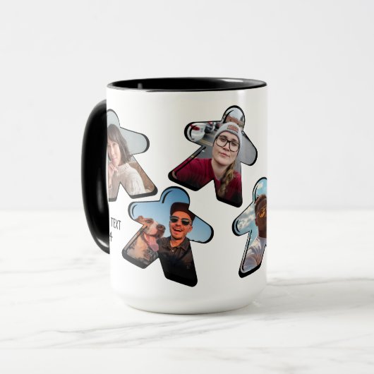 6P Aangepaste Foto Meeple Board Game Group Mok (Voorkant links)