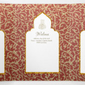 6pg NIKAH WALIMAH Wit Rood Goud Sierlijk Drie-Voud Drieluik Uitnodiging (Binnenkant midden)