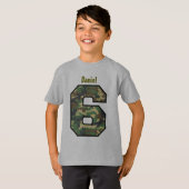 6th Birthday Boy Camo Six Year Custom Name V007F8 T-shirt (Voorkant volledig)