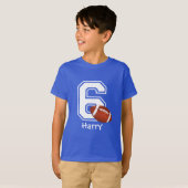 6th Birthday boy football gepersonaliseerd-2 T-shirt (Voorkant volledig)