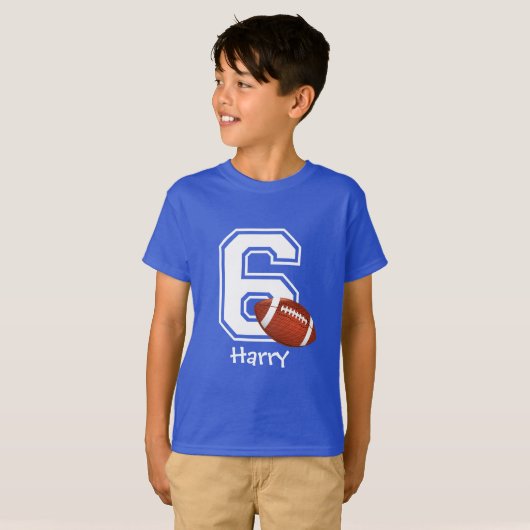 6th Birthday boy football gepersonaliseerd-2 T-shirt (Voorkant volledig)