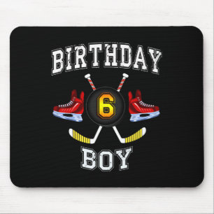 6th Birthday Boy - IJshockey 6 jaar oud kind Muismat