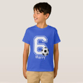 6th Birthday boy soccer personalized-3 T-shirt (Voorkant volledig)