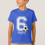 6th Birthday boy soccer personalized-3 T-shirt<br><div class="desc">Bekijk meer dan 200 populaire stijlen van verjaardagskleding van het Collectie "verjaardagsfeest" van mijn winkel!</div>