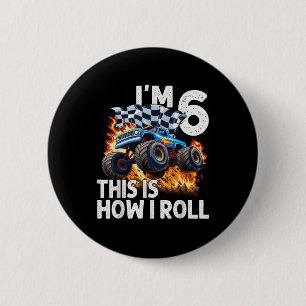 6th Birthday Boys IM 6 Dit is hoe ik het monster r Ronde Button 5,7 Cm