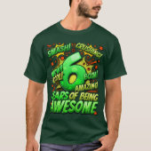 6th Birthday Comic Style Awesome Since 2017 6 Year T-shirt (Voorkant)