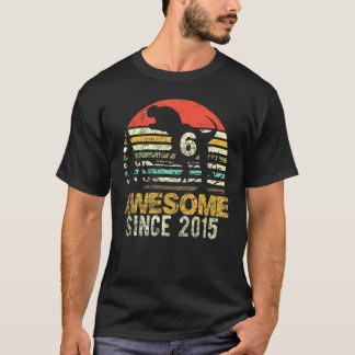6th Birthday Dinosaur 6 Year Old Boy Kids Awesome T-shirt