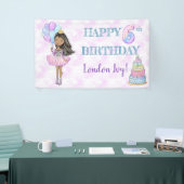 6th Birthday Girl Princess African American Spandoek (Beurs)