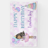 6th Birthday Girl Princess African American Spandoek (Verticaal)