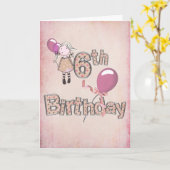 6th Birthday Kaart (Gele Bloem)