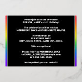 6th Birthday Party — Fun, Colorful Stars Pattern Folie Uitnodiging (Achterkant)