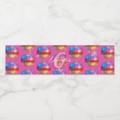 6th Birthday Party Gold Pink Glitter Disco Ball Waterfles Etiket (Enkel label)