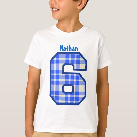 6th Birthday Pset Pattern Big Number Name V03A T-shirt (Voorkant)