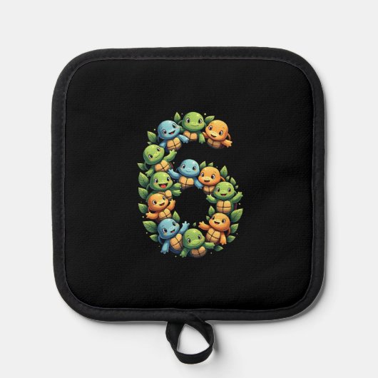 6th Birthday Sea Turtle Tortoise Theme Party 6 Yea Pannenlap (Voorkant)