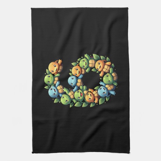 6th Birthday Sea Turtle Tortoise Theme Party 6 Yea Theedoek (Verticaal)