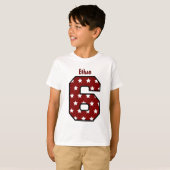 6th Birthday Star Pattern Big Number Name V03A9 T-shirt (Voorkant volledig)