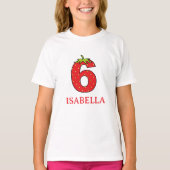 6th Birthday strawberry theme Party T-shirt (Voorkant)