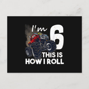 6th Birthday T Boy Monster Truck 6 Years Old Gift Aankondigingskaart