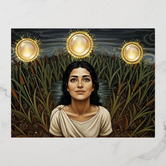 6th Century Light Orb Folie Feestdagen Briefkaart (Voorkant)