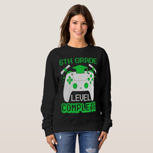 6th Grade Level Complete Gamer 6th Grade Graduatio Trui (Voorkant volledig)