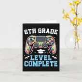 6th Grade Level Complete Last Day Of School Gamer Kaart (Gele Bloem)