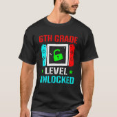 6th Grade Level Unlocked Back To School Gamer Boy T-shirt (Voorkant)