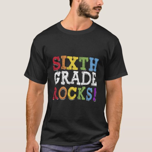 6Th Grade Rocks Squad Sixth Team Teacher Back To S T-shirt (Voorkant)