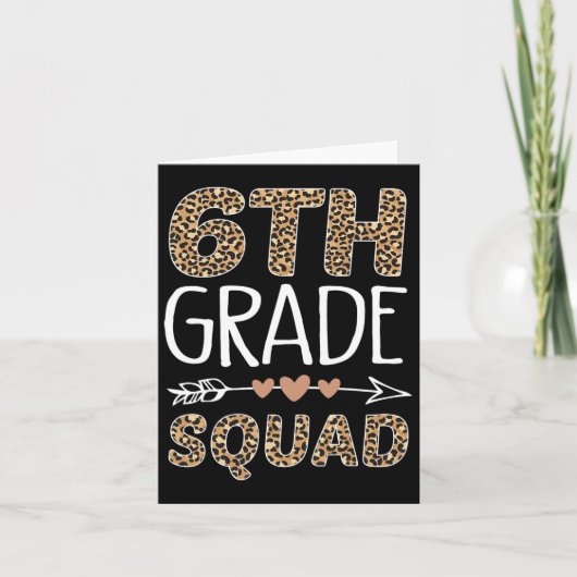 6th Grade Squad Leopard Teacher Student Kaart (Voorkant)